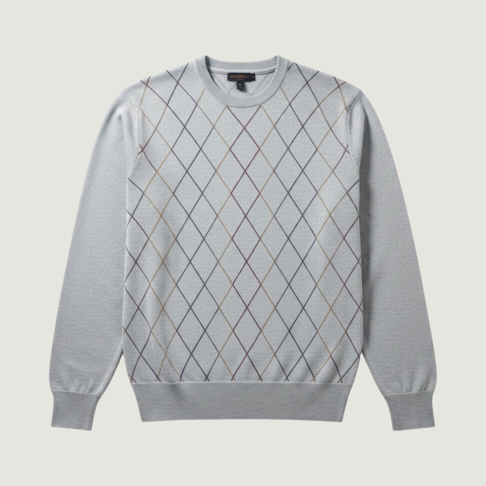 Brooks Brothers Extra Fine Merino‎ Wool Argyle Sweater Men's XL Preppy Old Money